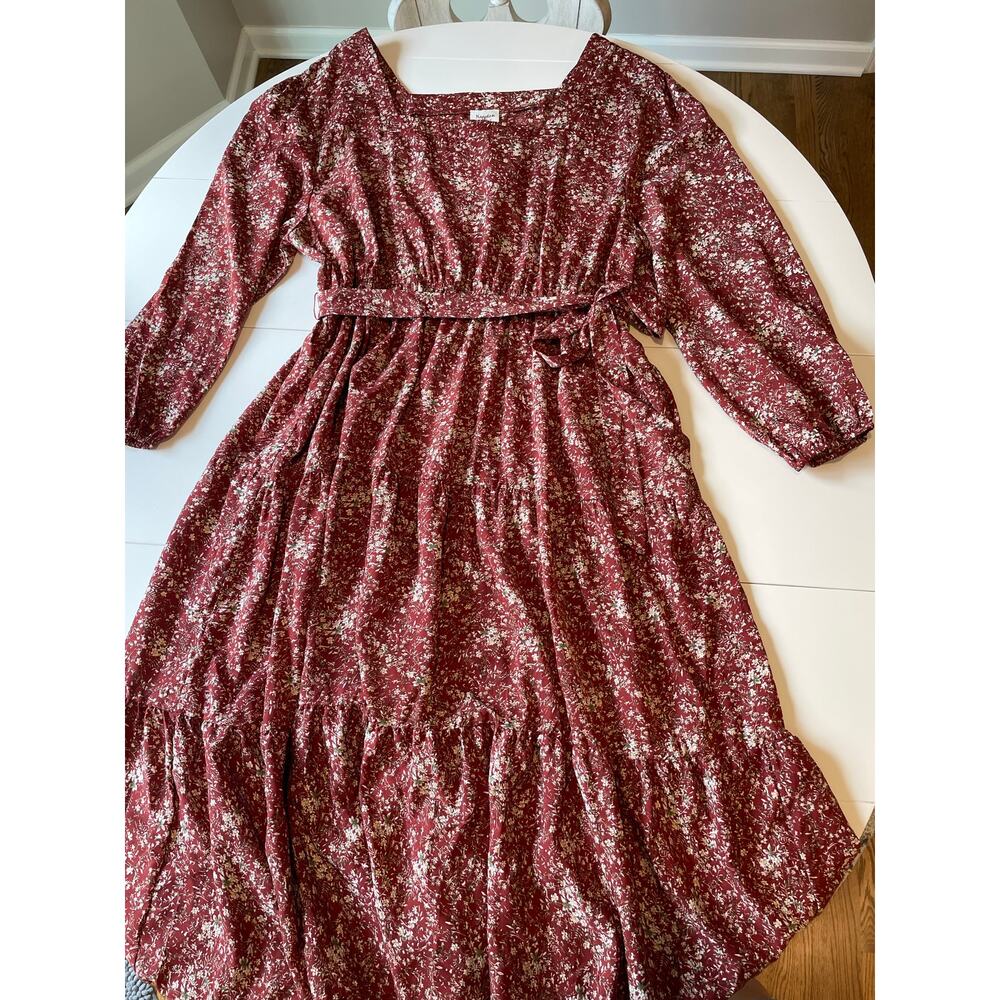 Hayden Maxi Dress NWT Pockets Sz 3XL Long Sleeves Floral Belted Cottagecore - Picture 9 of 12